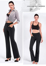 Load image into Gallery viewer, IUGA Bootcut Yoga Pants with Pockets for Women High Waist Workout Bootleg Pants Tummy Control, 4 Pockets Work Pants for Women Black