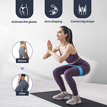 Load image into Gallery viewer, Resistance Bands, 4PCS Exercise Bands for Legs Glutes Arms, 4 Levels Skin-Friendly Resistance Fitness Exercise Loop Bands for Gym Home Yoga Pilates with Carry Bag and Instruction Guide