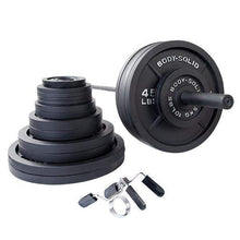 Load image into Gallery viewer, 500lb. Cast Iron Olympic Weight Set with 7' Olympic bar and collars - The Home Fitness Corp