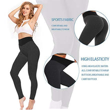 Load image into Gallery viewer, Butt Lifting Anti Cellulite Leggings for Women High Waisted Yoga Pants Workout Tummy Control Sport Tights - Y-tight-black