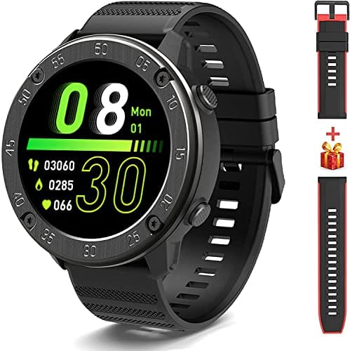 IOWODO X5 Fitness Tracker for Men Health and Fitness Smartwatch with Heart Rate & Sleep Monitor Waterproof Activity Tracker Smart Watch Tracking Steps, Calories, Distance for Android & iOS (2 Bands)