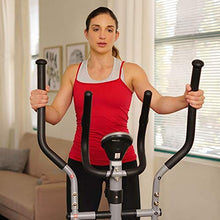 Load image into Gallery viewer, Sunny Health & Fitness SF-E905 Elliptical Machine Cross Trainer with 8 Level Resistance and Digital Monitor , Gray, White, 28 L x 17 W x 57 H