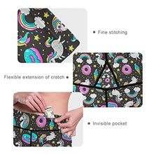 Load image into Gallery viewer, visesunny High Waist Yoga Pants with Pockets Unicorn Rainbow Ice Cream Donut Black Pattern Buttery Soft Tummy Control Running Workout Pants 4 Way Stretch Pocket Leggings
