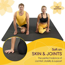Load image into Gallery viewer, Large Yoga Mat 7'x5'x8mm Extra Thick, Durable, Eco-Friendly, Non-Slip & Odorless Barefoot Exercise and Premium Fitness Home Gym Flooring Mat by ActiveGear - Black
