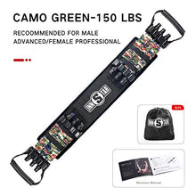 Load image into Gallery viewer, Adjustable Bench Press Device,Push up Resistance Bands for Home Gym Exercise,Fitness Workout,Travel Training (Camo army green-150LB)