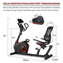 Load image into Gallery viewer, HARISON Magnetic Recumbent Exercise Bike for Seniors and Adults 350 LBS Capacity, Exercise Bike Stationary for Home Cardio Workout
