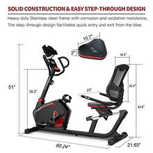 Load image into Gallery viewer, HARISON Magnetic Recumbent Exercise Bike for Seniors and Adults 350 LBS Capacity, Exercise Bike Stationary for Home Cardio Workout