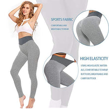 Load image into Gallery viewer, AIMILIA Textured Anti Cellulite Leggings for Women High Waisted Yoga Pants Workout Tummy Control Sport Tights - Y-tight-Grey