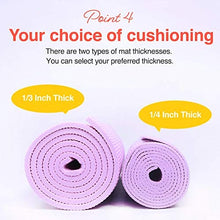 Load image into Gallery viewer, Primasole Yoga Mat with Carry Strap for Yoga Pilates Fitness and Floor Workout at Home and Gym 1/3 thick (Quartz Purple Color) PSS91NH010A