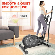 Load image into Gallery viewer, HASIMAN Elliptical Exercise Machine, Elliptical Machine for Home Use, Adjustable Magnetic Elliptical with Pulse Rate Grips and LCD Monitor, 350LB Weight Capacity (Coal Black)