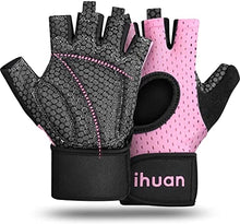 Load image into Gallery viewer, ihuan Breathable Weight Lifting Gloves: Workout Gloves for Men and Women Gym Gloves with Wrist Support | Enhance Palm Protection | Extra Grip for Fitness | Lifting | Training | Rowing | Pull-ups……