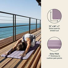 Load image into Gallery viewer, Retrospec Solana Yoga Mat 1" Thick w/Nylon Strap for Men & Women - Non Slip Exercise Mat for Home Yoga, Pilates, Stretching, Floor & Fitness Workouts -Violet Haze