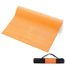 Load image into Gallery viewer, Primasole Yoga Mat with Carry Strap for Yoga Pilates Fitness and Floor Workout at Home and Gym 1/4 thick(Coral Red Orenge Color) PSS91NH008A
