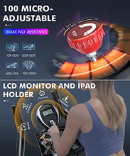 Load image into Gallery viewer, PYHIGH Indoor Cycling Bike Stationary Exercise Bike, Excersize Bike Comfortable Seat Cushion, Belt Drive, Ipad Holder with LCD Monitor for Home Cardio Workout Fitness Machine (Yellow)
