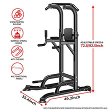 Load image into Gallery viewer, Power Tower Adjustable Height Pull Up & Dip Station Multi-Function Home Strength Training Fitness Workout Station for Home Gym