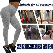 Load image into Gallery viewer, Murandick Textured Leggings for Women Scrunch High Waist Textured Yoga Workout Pants - Grey