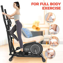 Load image into Gallery viewer, HASIMAN Elliptical Exercise Machine, Elliptical Machine for Home Use, Adjustable Magnetic Elliptical with Pulse Rate Grips and LCD Monitor, 350LB Weight Capacity (Coal Black)