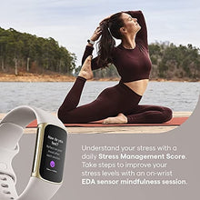 Load image into Gallery viewer, Fitbit Charge 5 Advanced Fitness &amp; Health Tracker with Built-in GPS, Stress Management Tools, Sleep Tracking, 24/7 Heart Rate and More, Lunar White/Soft Gold, One Size (S &amp;L Bands Included)
