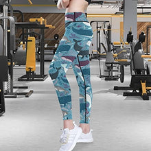 Load image into Gallery viewer, visesunny High Waist Yoga Pants with Pockets Blue Whale Marine Mammal Dot Buttery Soft Tummy Control Running Workout Pants 4 Way Stretch Pocket Leggings