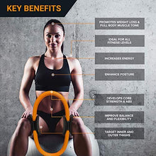 Load image into Gallery viewer, Pilates Ring Circle, Yoga Ring Inner Thigh Exercise Equipment for Women & Men, Pilates Equipment for Home Workouts, Magic Circle Pilates Ring Inner Thigh Toner, Fitness Ring with Wall Poster & Bag