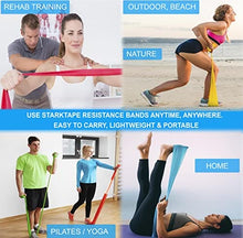 Load image into Gallery viewer, Resistance Bands Set. 5 Pack Non-Latex Physical Therapy, Professional Elastic Band. Perfect for Home Exercise, Workout, Strength Training, Yoga, Pilates, Rehab or Gym Leg Upper, Lower Body