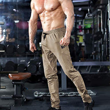 Load image into Gallery viewer, BROKIG Mens Zip Joggers Pants - Casual Gym Workout Track Pants Comfortable Slim Fit Tapered Sweatpants with Pockets (Beige)