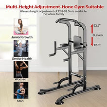 Load image into Gallery viewer, Power Tower Adjustable Height Pull Up & Dip Station Multi-Function Home Strength Training Fitness Workout Station for Home Gym
