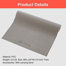 Load image into Gallery viewer, Primasole Yoga Mat with Carry Strap for Yoga Pilates Fitness and Floor Workout at Home and Gym 1/4 thick (Earth Brown Gray Color) PSS91NH004A