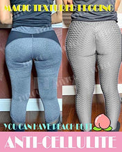 Load image into Gallery viewer, FITTOO Women's High Waist Yoga Pants Tummy Control Scrunched Booty Leggings Workout Running Butt Lift Textured Tights Peach Butt Grey