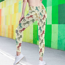 Load image into Gallery viewer, visesunny High Waist Yoga Pants with Pockets Colored Horse Tummy Control Workout Running Yoga Leggings for Women