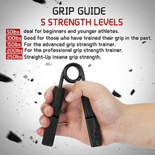 Load image into Gallery viewer, YZLSPORTS Metal Black Heavy Hand Grip and Wrist Strengthener Gripper - Resistance from 50-300 LB Metal Exerciser for Hand, Forearm, and Fingers,Black(Bold Handle) Stainless Steel,50LB