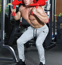 Load image into Gallery viewer, BROKIG Mens Zip Joggers Pants - Casual Gym Fitness Trousers Comfortable Tracksuit Slim Fit Bottoms Sweatpants with Pockets (Heather Grey)