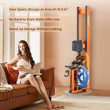 Load image into Gallery viewer, RUNOW Water Rowing Machine with LCD Monitor Water Rower Wooden Adjustable Resistance Oak Wood Rowing Machine for Home Use