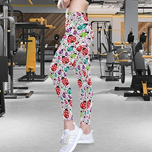 Load image into Gallery viewer, visesunny High Waist Yoga Pants with Pockets Cute Ladybug Polka Dot Buttery Soft Tummy Control Running Workout Pants 4 Way Stretch Pocket Leggings