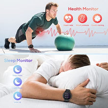 Load image into Gallery viewer, Smart Watch for Men Fitness Tracker: IP68 Waterproof Smartwatch for Android iOS Phone Sport Running Digital Watches with Heart Rate Blood Pressure Sleep Monitor Step Counter 46.5mm Round Touch Screen