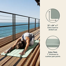 Load image into Gallery viewer, Retrospec Solana Yoga Mat 1" Thick w/Nylon Strap for Men & Women - Non Slip Exercise Mat for Home Yoga, Pilates, Stretching, Floor & Fitness Workouts - Sage