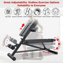 Load image into Gallery viewer, Yoleo Adjustable Weight Bench- 500lbs Utility Bench for Full Body Workout; Multi Purpose Decline Fitness Bench Roman Chair; Sit Up Abs All-in-One Hyper Back Extension Exercise Bench