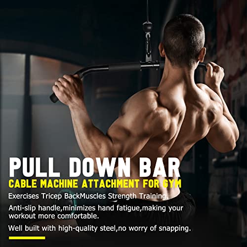 Home Gym Lat Pull Down Bar Pulley Cable Machine Attachments Muscel