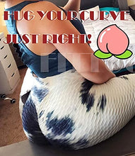 Load image into Gallery viewer, FITTOO Women's High Waisted Textured Honeycomb Ruched Butt Scrunched Booty Leggings Workout Running Lift Textured Tights Dyed Black