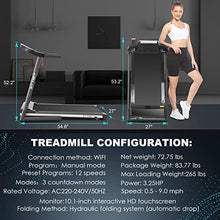 Load image into Gallery viewer, SYTIRY Treadmill with Screen,Treadmills for Home with 10&quot; HD tv Touchscreen&amp;WiFi Connection,3.25hp Motor,Folding Exercise Equipment Machine with Workout Program,Hydraulic Drop
