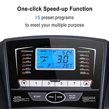 Load image into Gallery viewer, Folding Electric Treadmill Running Machine with 3 Levels Manual Incline - 2.5 HP Power 15 Preset Program 10 Minutes Assembly, Max. 8.5 MPH with Large Display & Cup Holder for Home Use