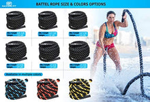 Load image into Gallery viewer, Poly Dacron Battle Rope - Workout Rope - Exercise Ropes - Training Ropes - Battle Ropes - Undulation Ropes - Great For Your Rope Workout (Yellow, 2" x 50 feet)