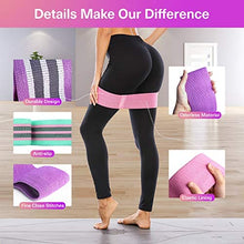 Load image into Gallery viewer, ihuan Resistance Bands for Legs and Butt, 3 Levels Exercise Band, Anti-Slip & Roll Elastic Workout Booty Bands for Women Squat Glute Hip Training
