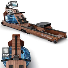 Load image into Gallery viewer, Bluefin Fitness Blade Aqua W-1 | Water Resistance Powered Rowing Machine | 100% Sustainable American Ashwood | Foldable Home Gym Equipment | LCD Console + Heart Rate Monitor | Kinomap App Integration