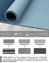 Load image into Gallery viewer, Yoga Mat with Strap, 1/3 Inch Extra Thick Yoga Mat Double-sided Non Slip, Professional TPE Yoga Mats for Women Men, Workout Mat for Yoga, Pilates and Floor Exercises