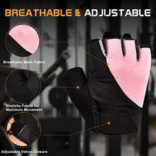 Load image into Gallery viewer, Sunnex Gym Gloves for Women, Workout Gloves Women, Fingerless Gloves for Weightlifting, Lightweight Breathable Fitness Gloves, Sports Gloves for Training Lifting Weight Cycling Climbing Rowing