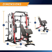 Load image into Gallery viewer, Marcy Smith Machine Cage System Home Gym Multifunction Rack, Customizable Training Station SM-4033, Red
