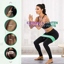 Load image into Gallery viewer, ihuan Resistance Bands for Legs and Butt, 3 Levels Exercise Band, Anti-Slip & Roll Elastic Workout Booty Bands for Women Squat Glute Hip Training