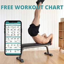 Load image into Gallery viewer, Finer Form Foldable Flat Weight Bench for Bench Press, Strength Training, and Ab Exercises - Free PDF Workout Chart Included