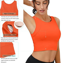 Load image into Gallery viewer, High Neck Sports Bra for Women Longline Full Coverage Sports Bras Medium Impact Padded Workout Crop Tops for Yoga Gym
